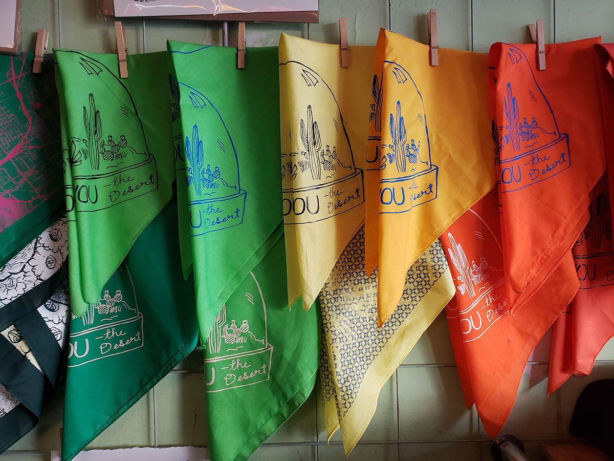 A rainbow of bandanas